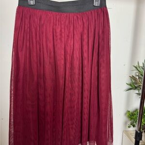 Elegant Burgundy Tulle Skirt